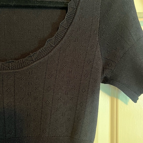 Zara Black Eyelet Top - Picture 2 of 4